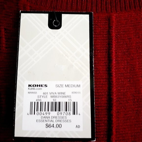 Dana Buchman Viva Wine Red A-Line Silhouette Flowy 3/4 Sleeve Midi Dress Med NWT - Picture 11 of 15